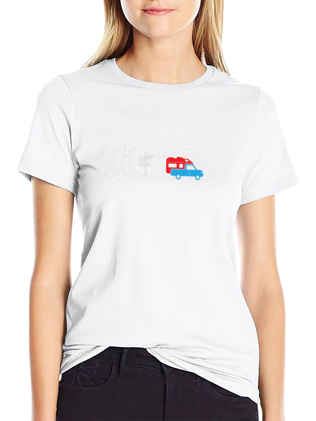 Camping Heartbeat Graphic T-Shirt