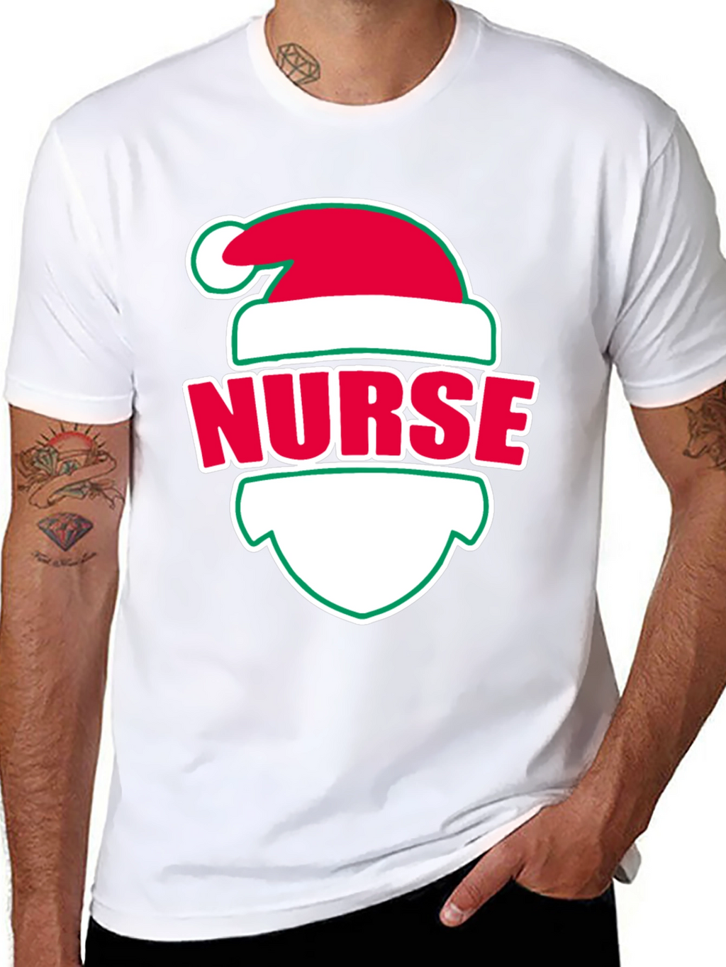 Nurse Christmas Santa Hat T-Shirt