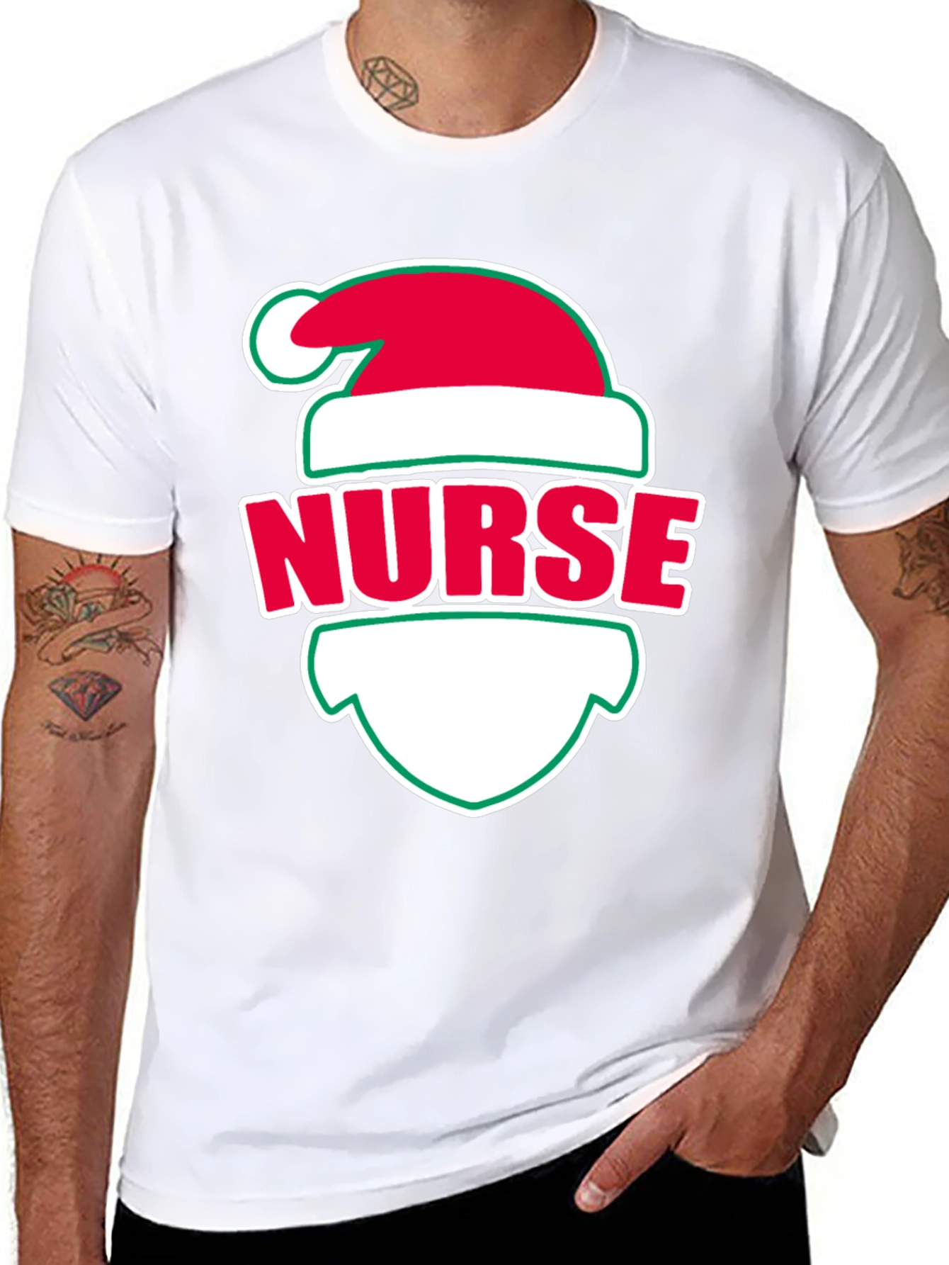 Nurse Christmas Santa Hat T-Shirt