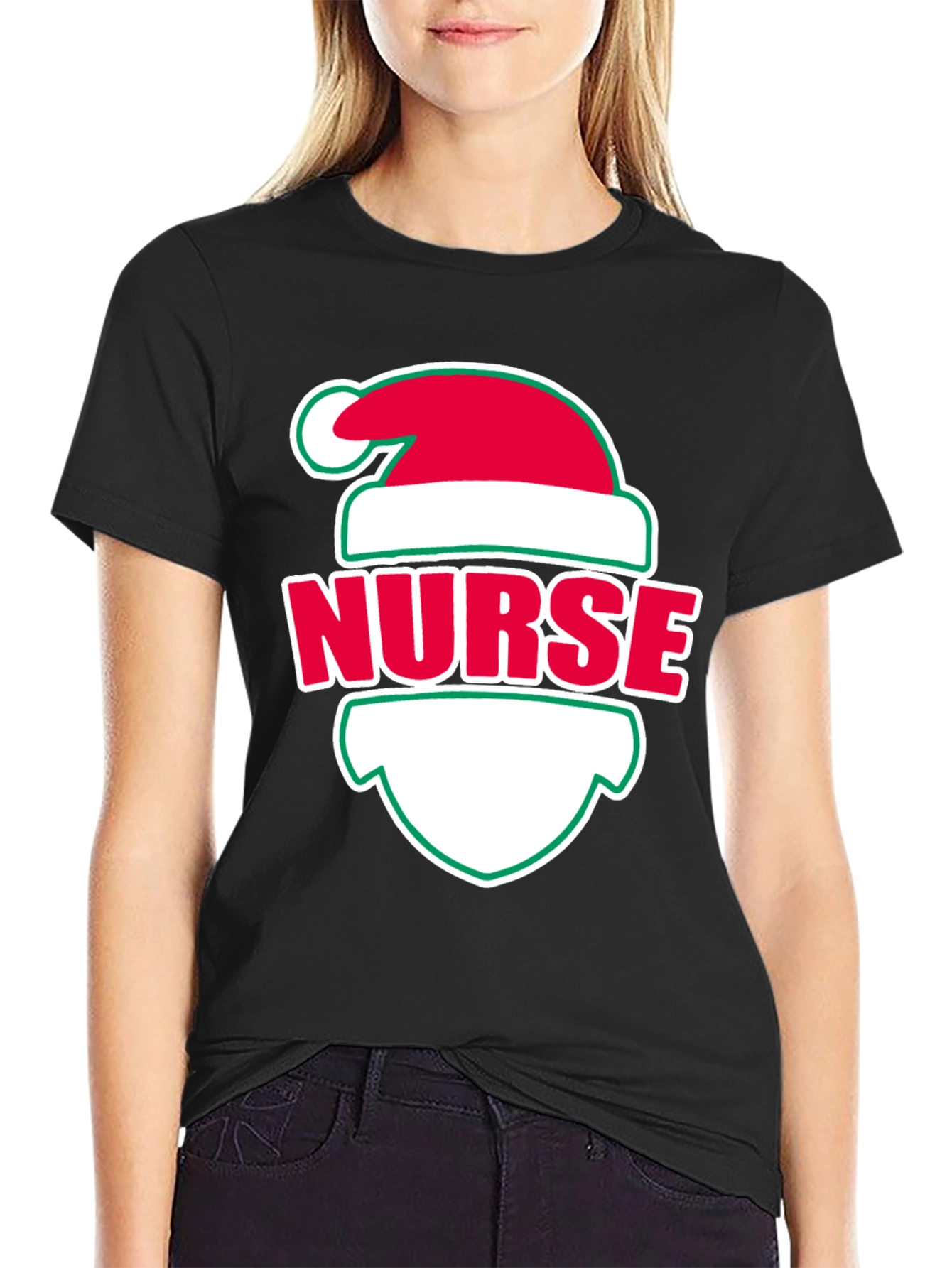 Nurse Christmas Santa Hat T-Shirt