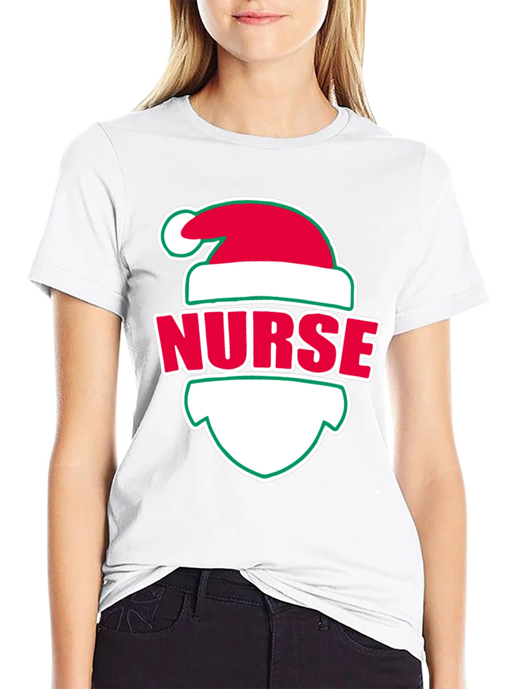 Nurse Christmas Santa Hat T-Shirt