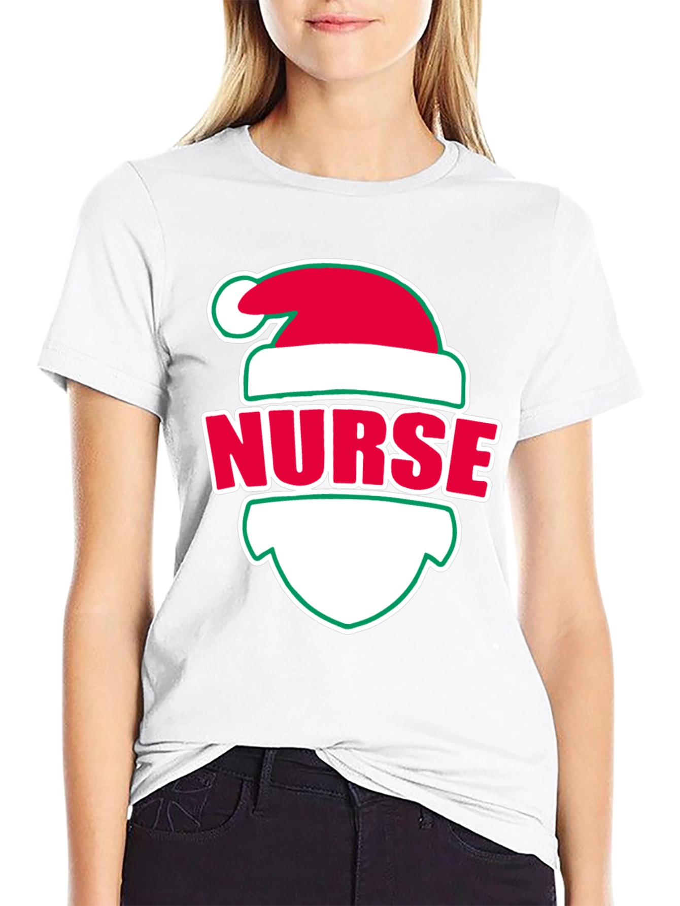 Nurse Christmas Santa Hat T-Shirt
