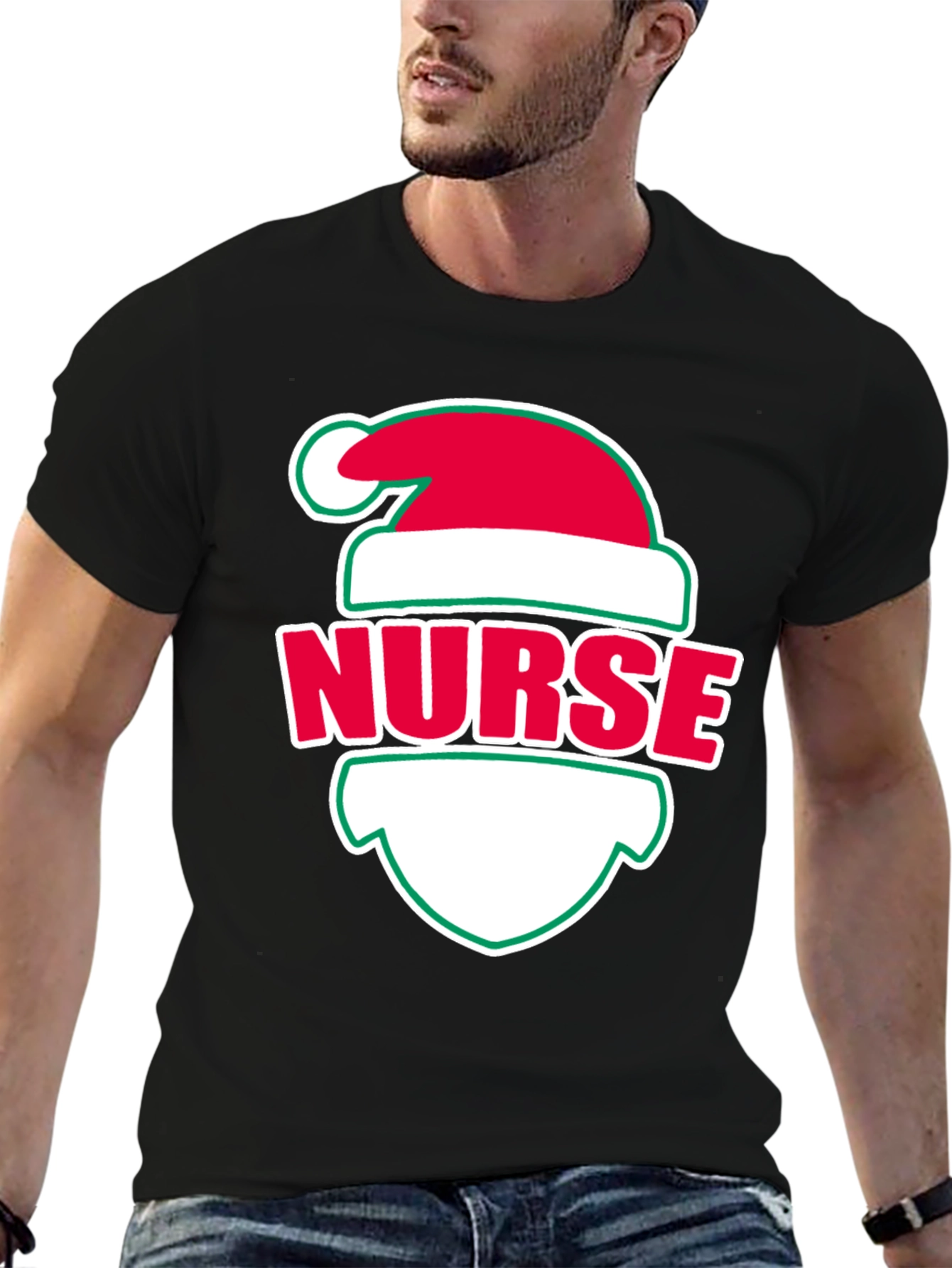 Nurse Christmas Santa Hat T-Shirt