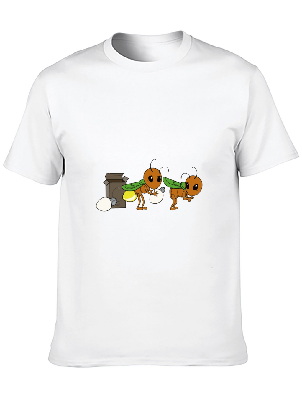Cartoon Firefly Graphic Tee - Black