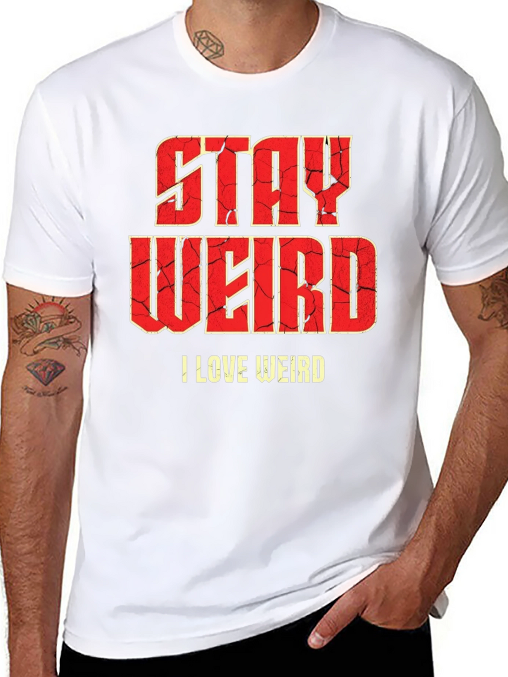 Stay Weird Graphic T-Shirt - Funny Slogan Tee