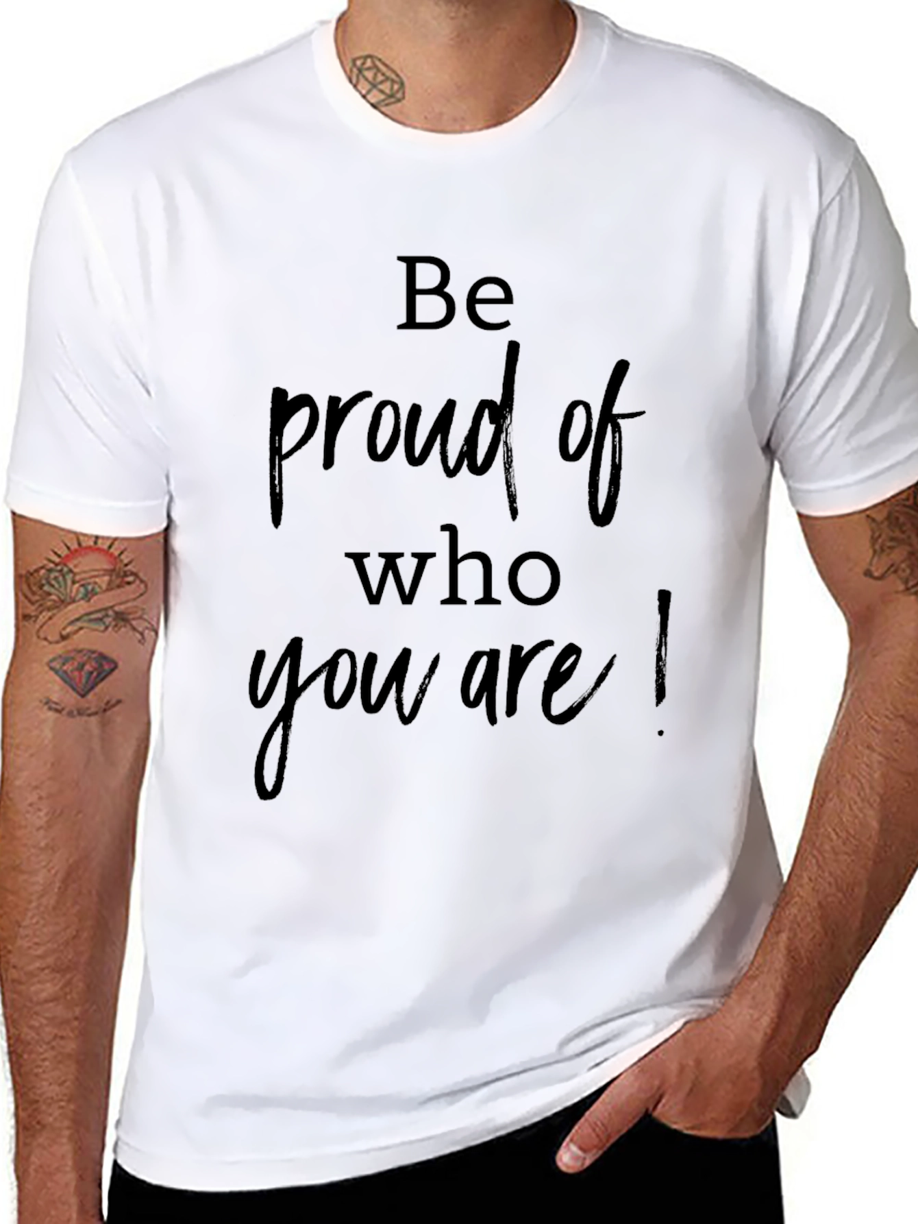Be Proud Graphic Tee - Black Crew Neck T-Shirt