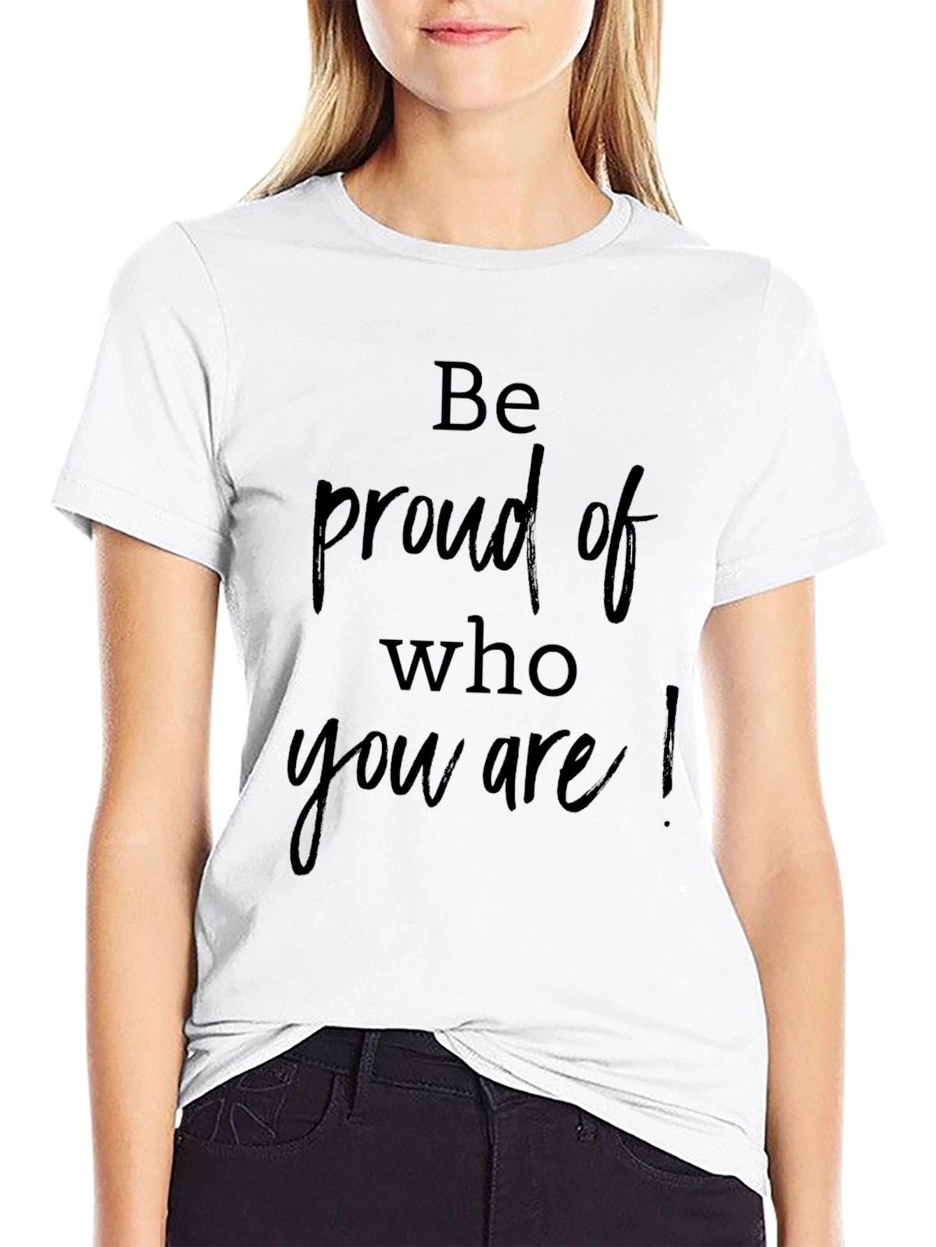 Be Proud Graphic Tee - Black Crew Neck T-Shirt