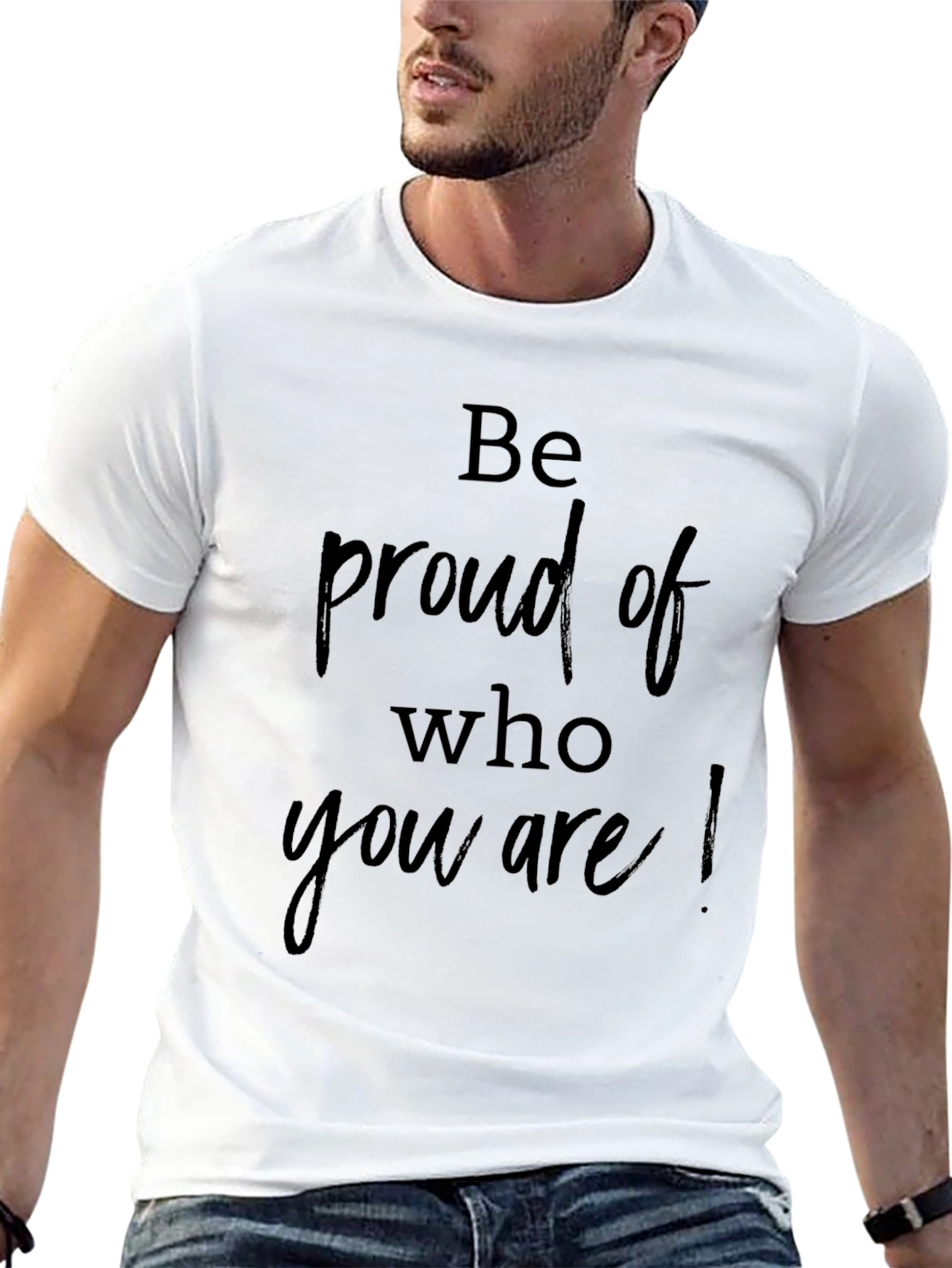 Be Proud Graphic Tee - Black Crew Neck T-Shirt