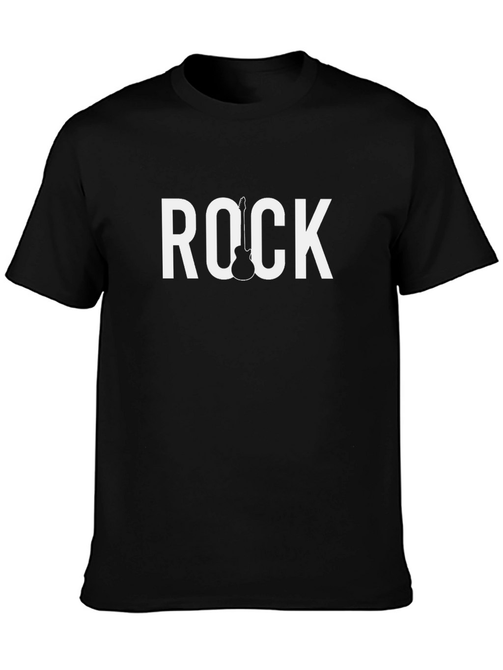 Rock Guitar Graphic T-Shirt - Classic Black Tee