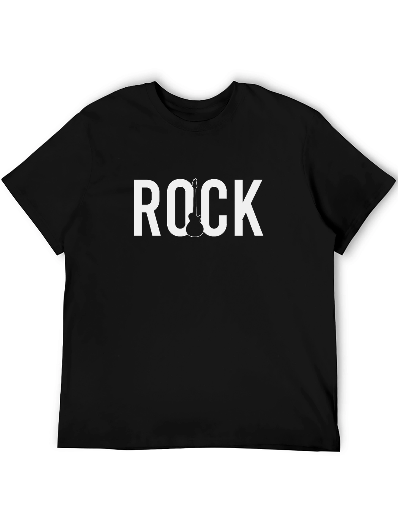 Rock Guitar Graphic T-Shirt - Classic Black Tee