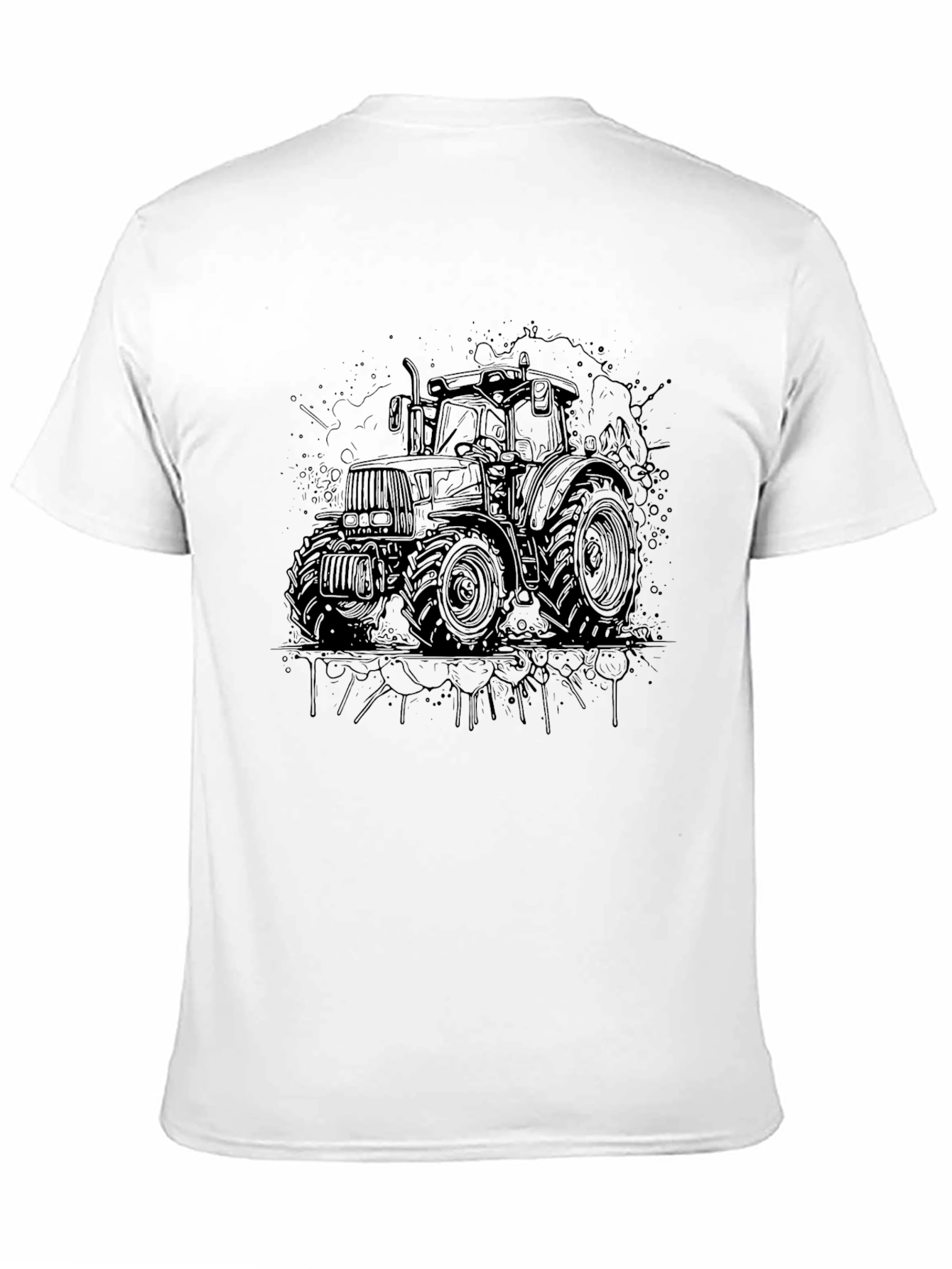 Black Tractor Graphic Tee - Mens Casual T-Shirt