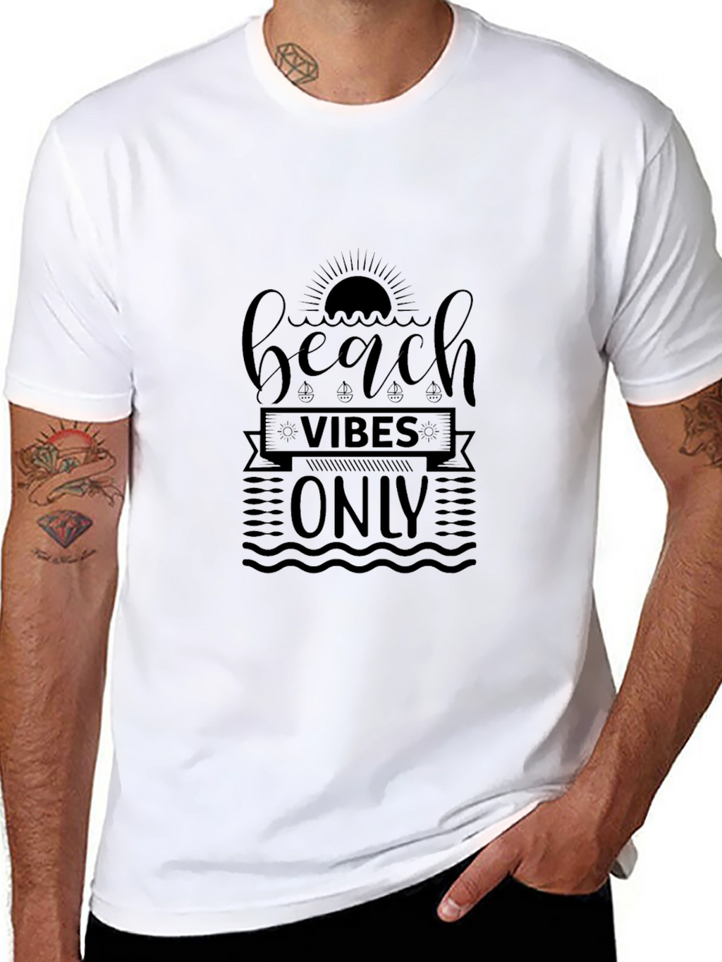 Beach Vibes Only Graphic Tee - Black