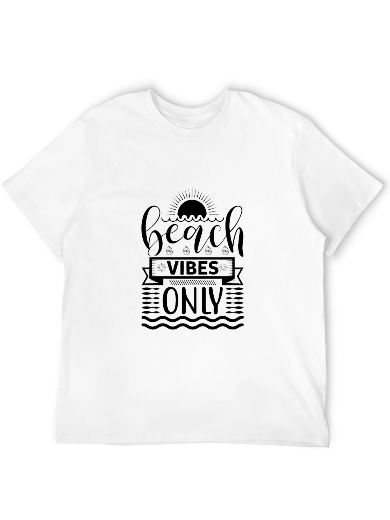 Beach Vibes Only Graphic Tee - Black
