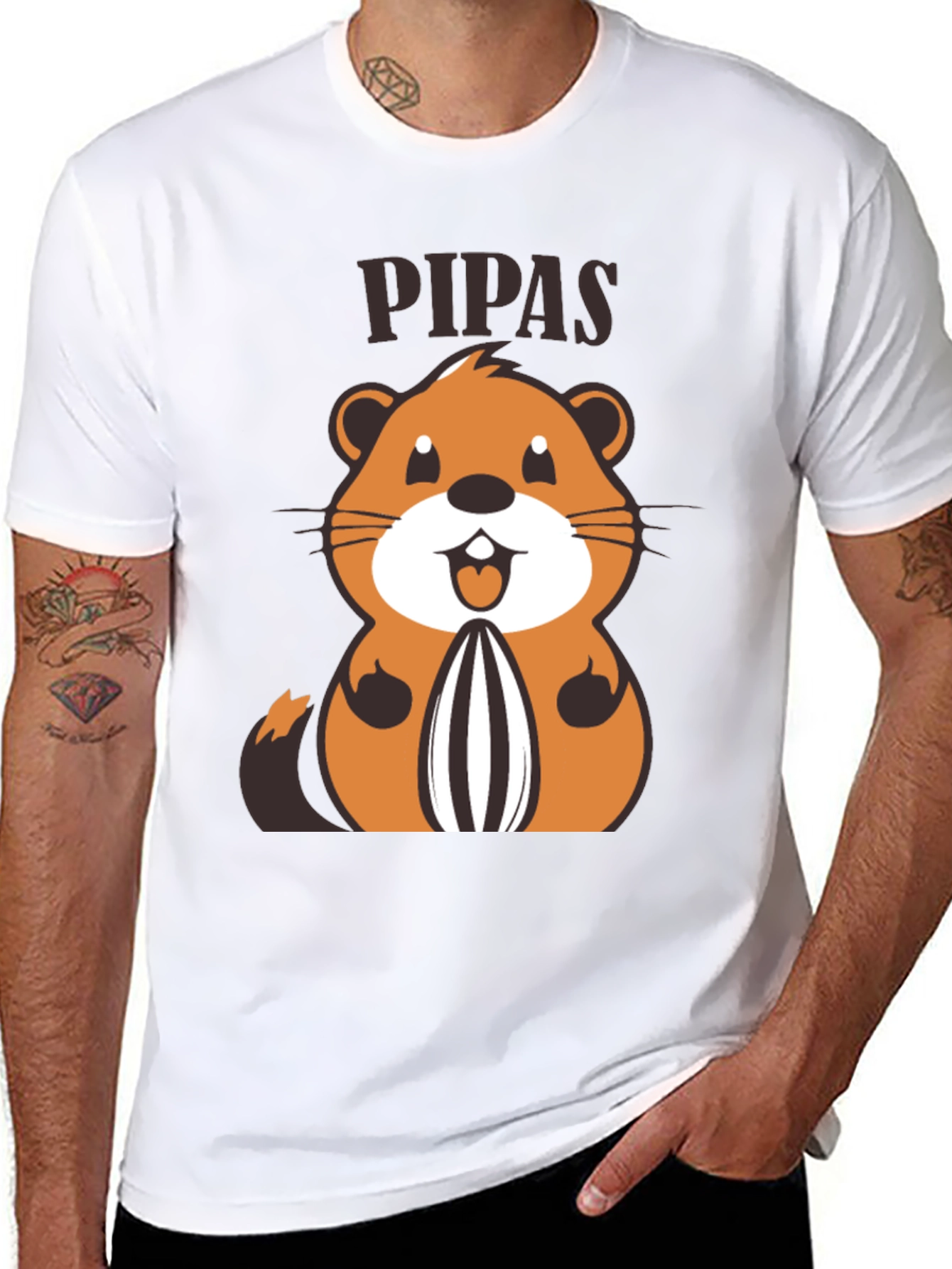 Funny PIPAS T-Shirt with Cartoon Animal Design