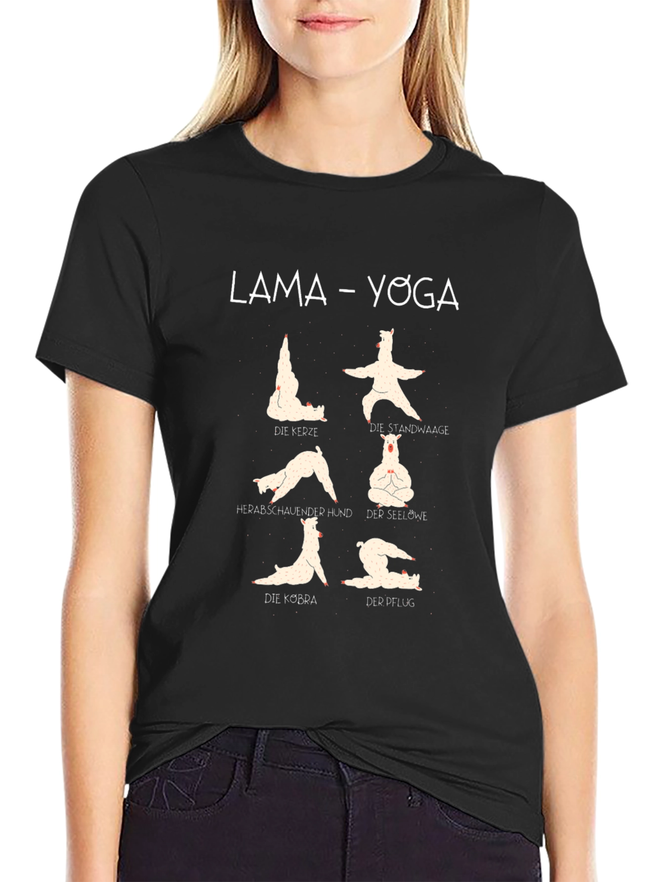 Llama Yoga T-Shirt - Funny Animal Exercise Tee