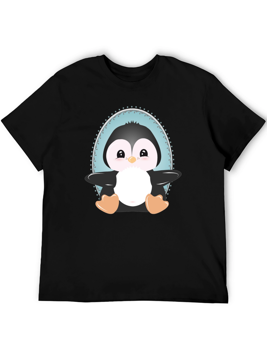 Cute Penguin Graphic Tee - Unisex Black T-Shirt