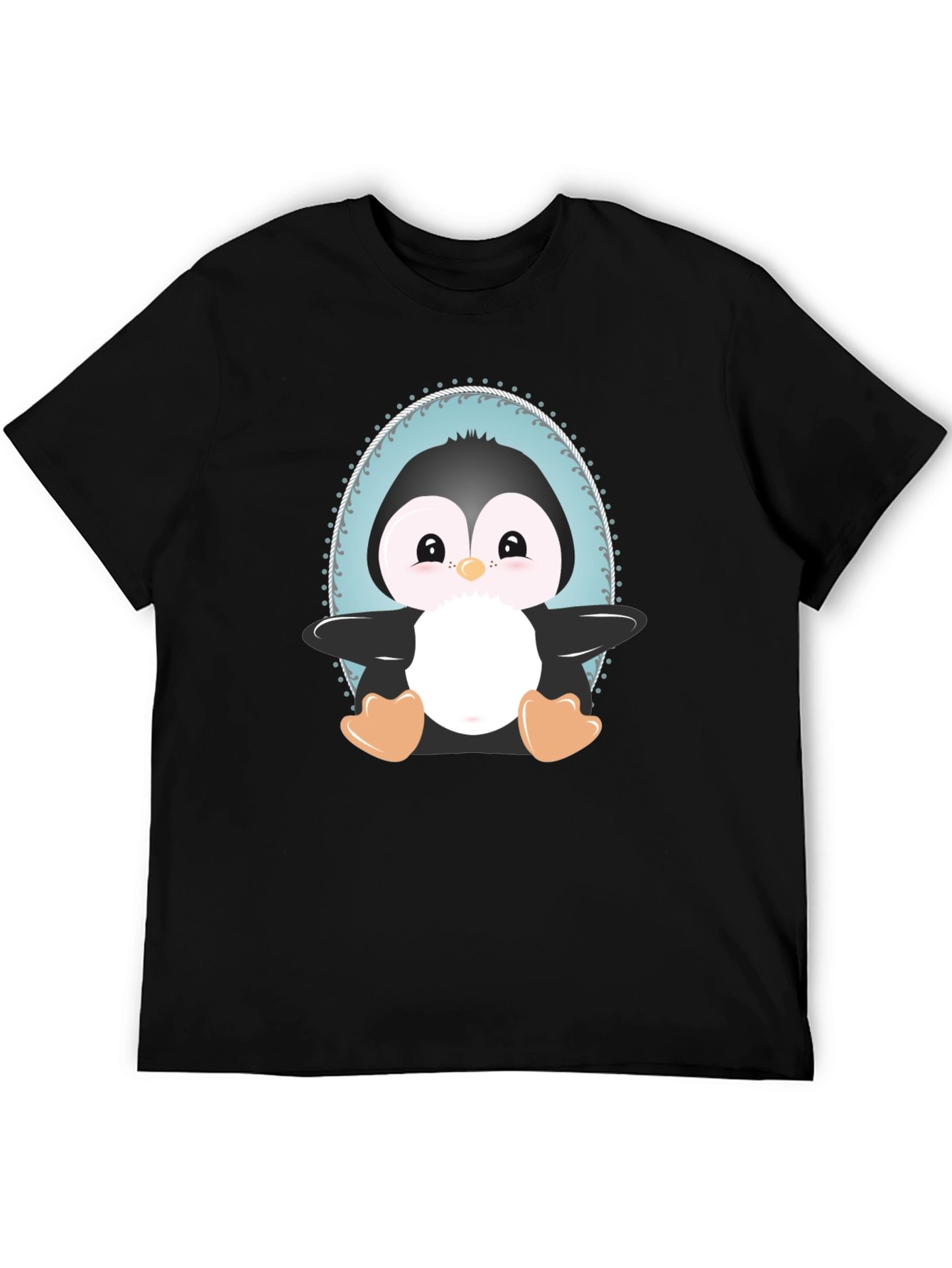 Cute Penguin Graphic Tee - Unisex Black T-Shirt