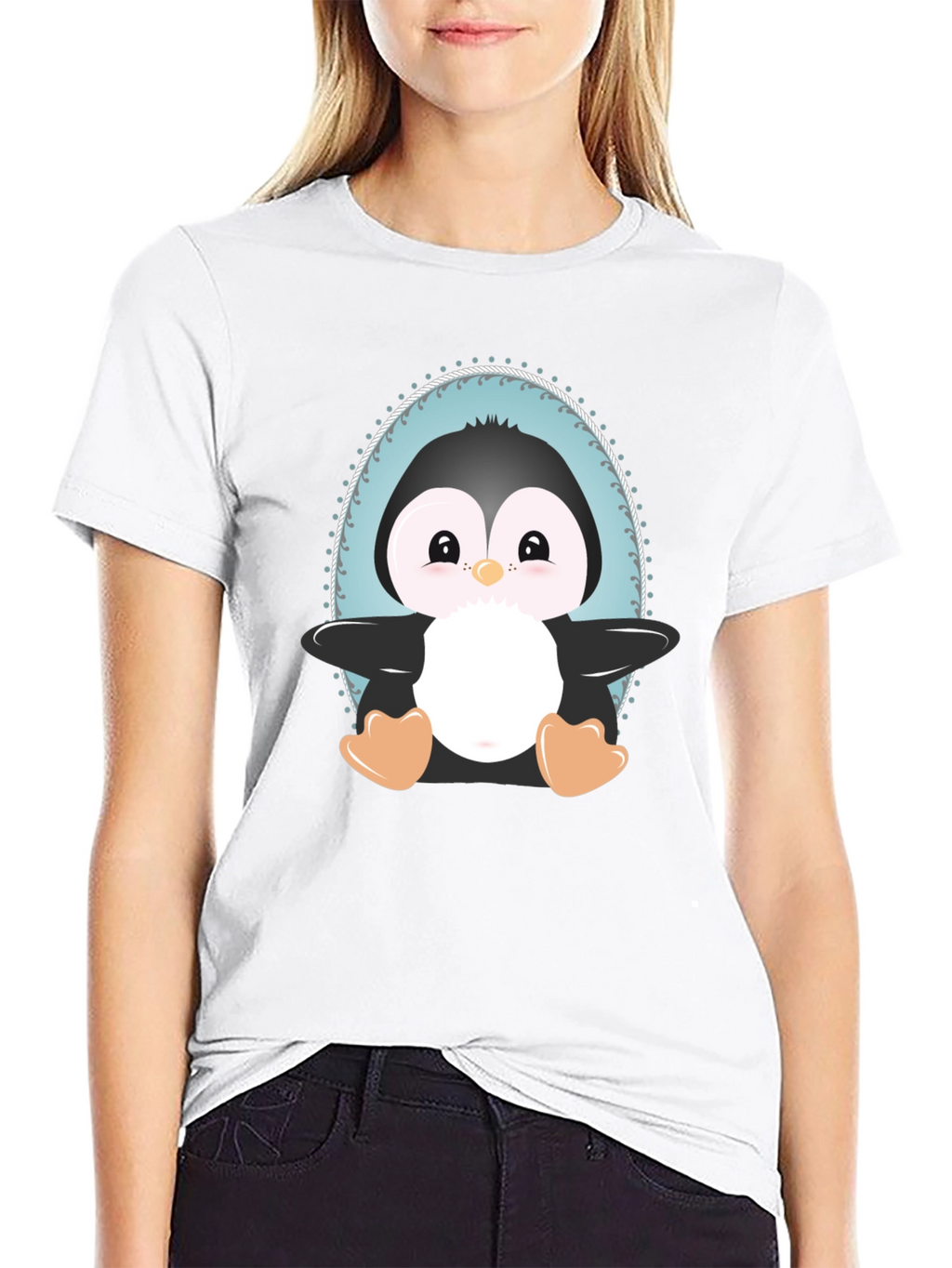 Cute Penguin Graphic Tee - Unisex Black T-Shirt