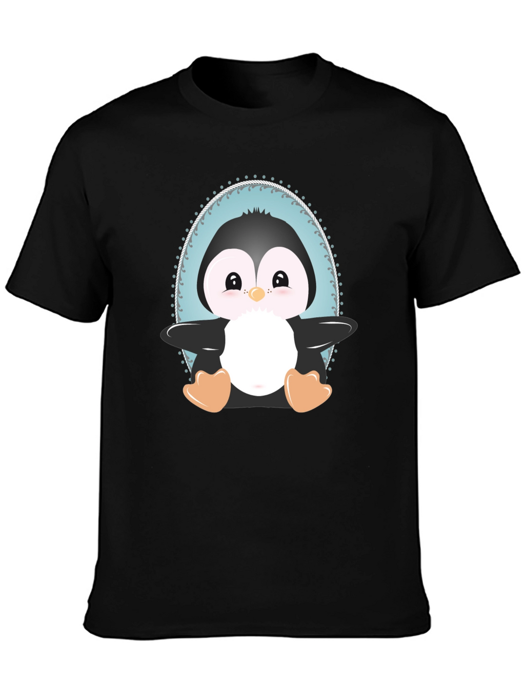 Cute Penguin Graphic Tee - Unisex Black T-Shirt