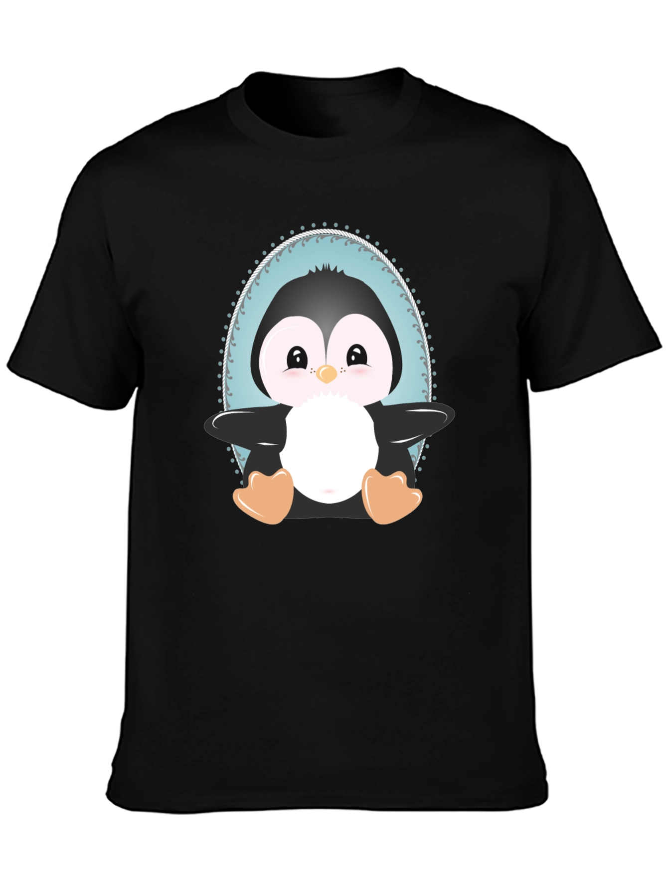 Cute Penguin Graphic Tee - Unisex Black T-Shirt