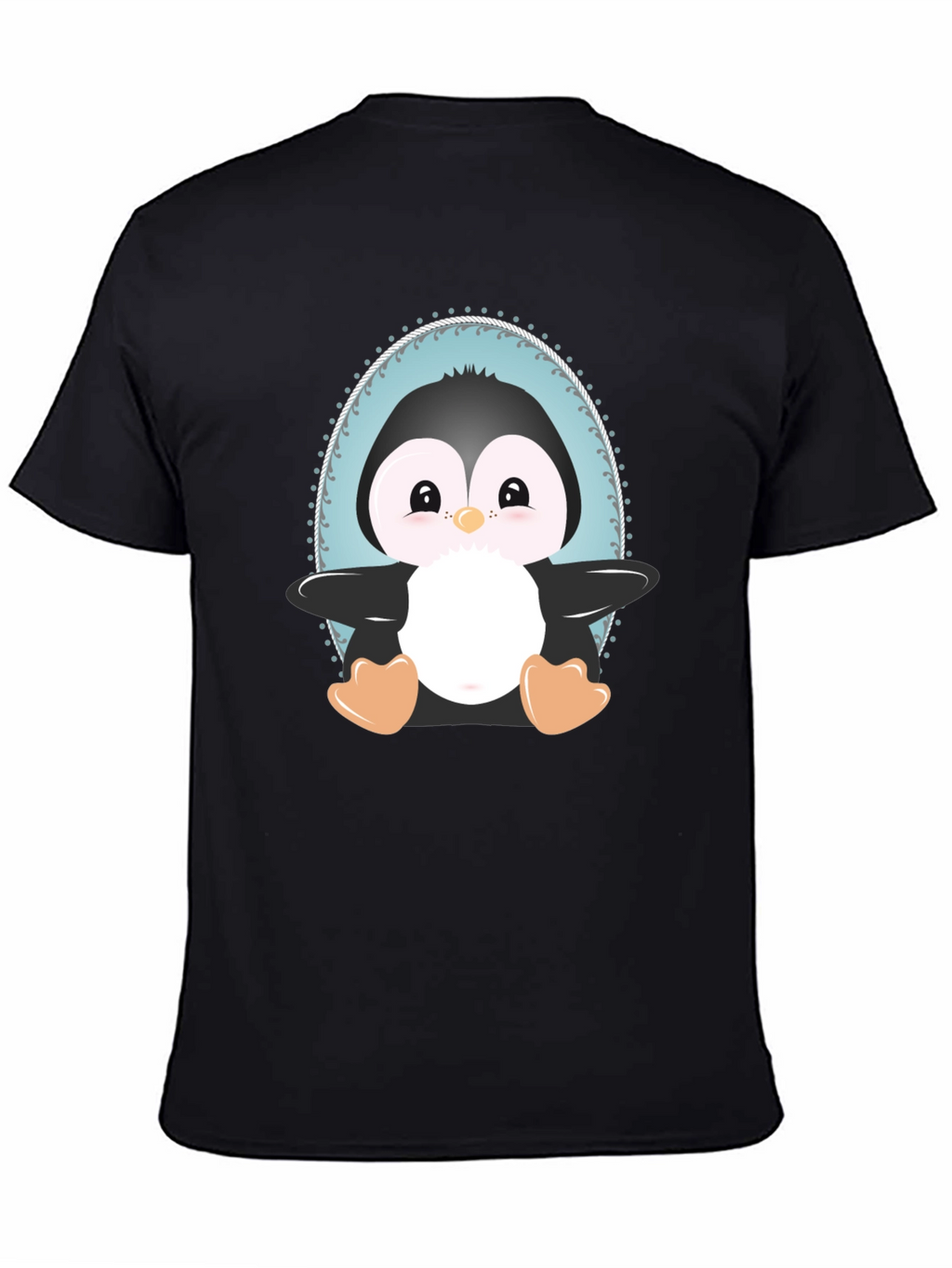 Cute Penguin Graphic Tee - Unisex Black T-Shirt