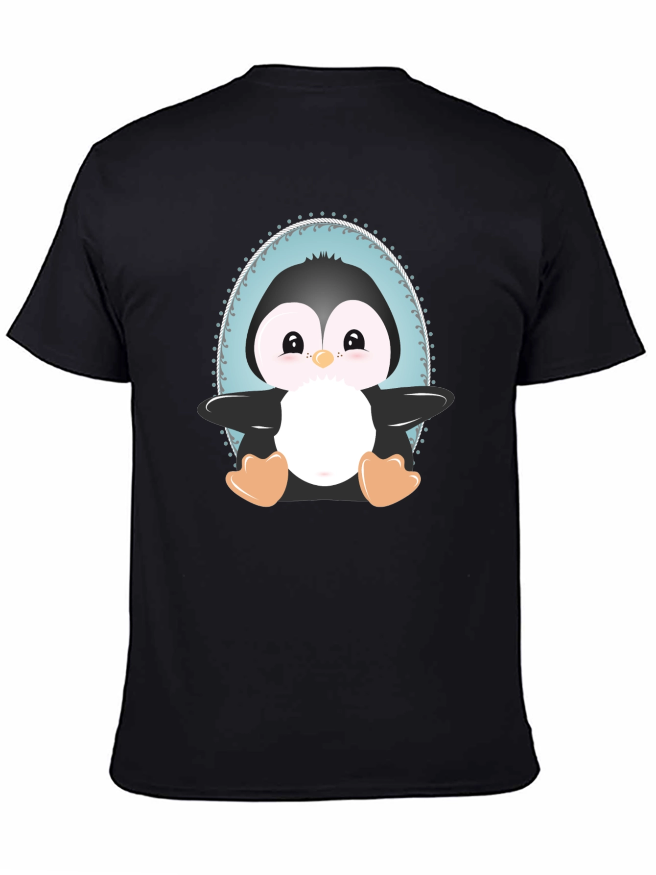 Cute Penguin Graphic Tee - Unisex Black T-Shirt