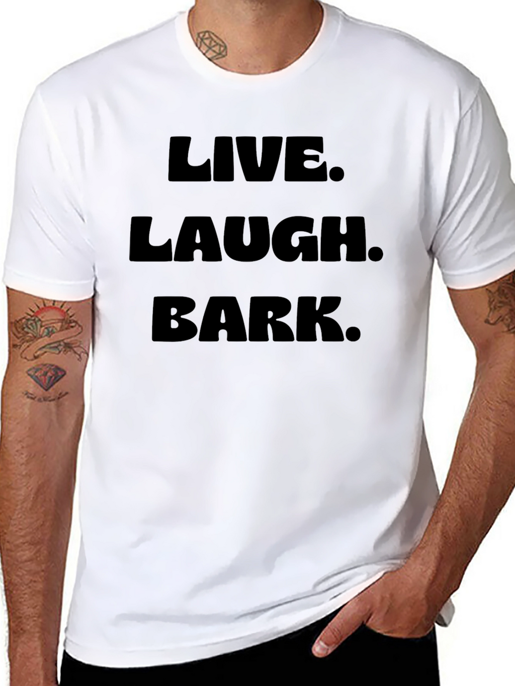 Live Laugh Bark Black T-Shirt