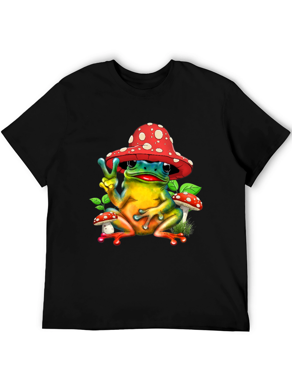 Peace Frog Mushroom Hat T-Shirt