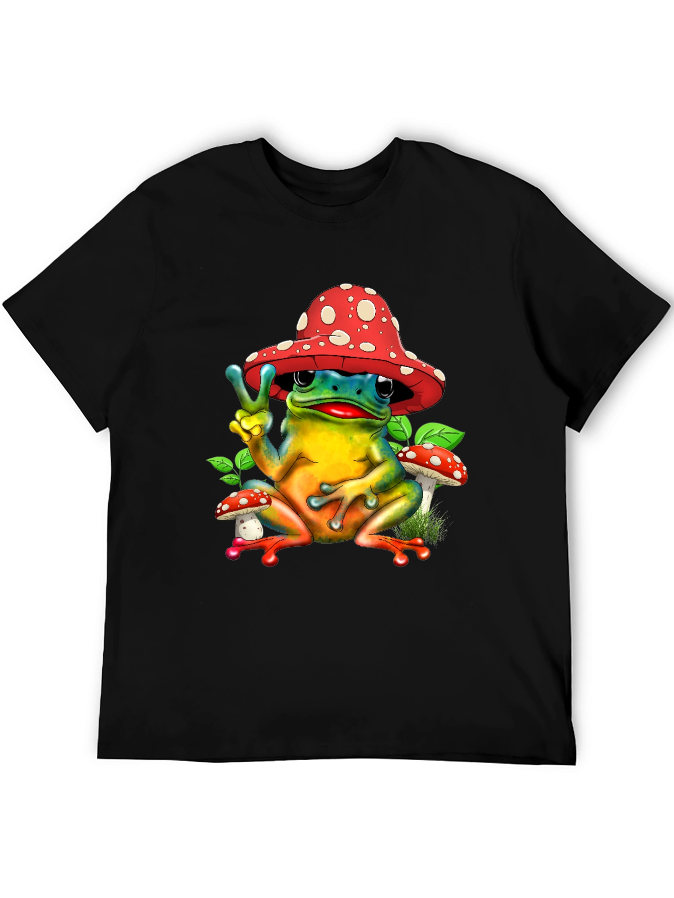 Peace Frog Mushroom Hat T-Shirt