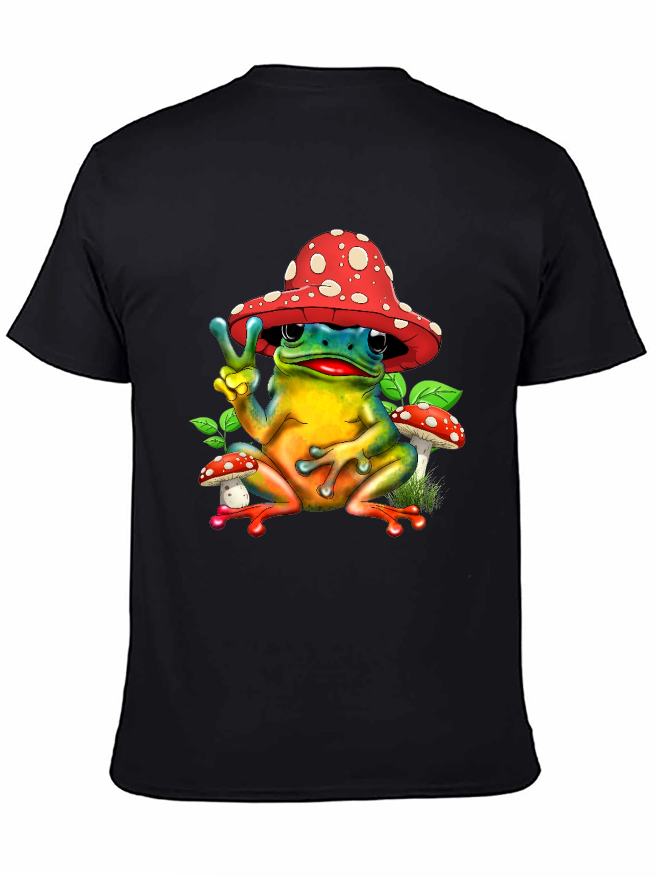 Peace Frog Mushroom Hat T-Shirt