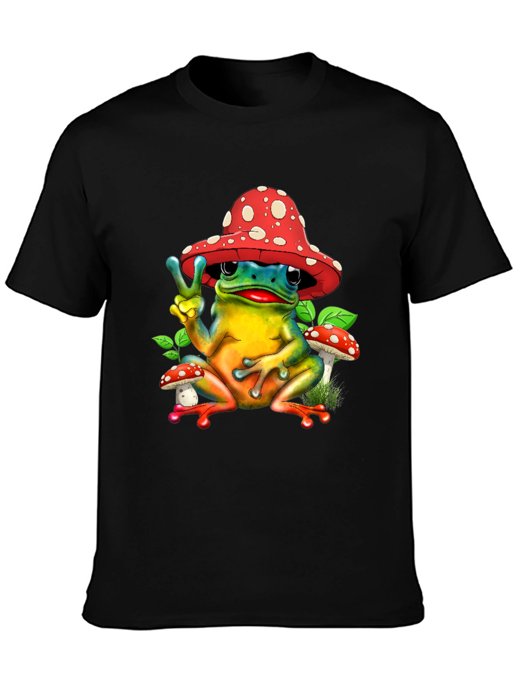 Peace Frog Mushroom Hat T-Shirt
