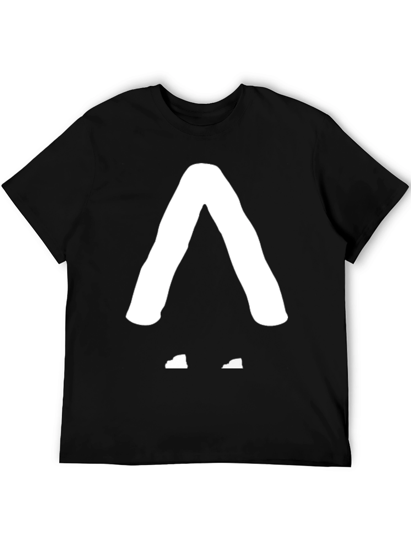 Modern Geometric Graphic Tee - Black