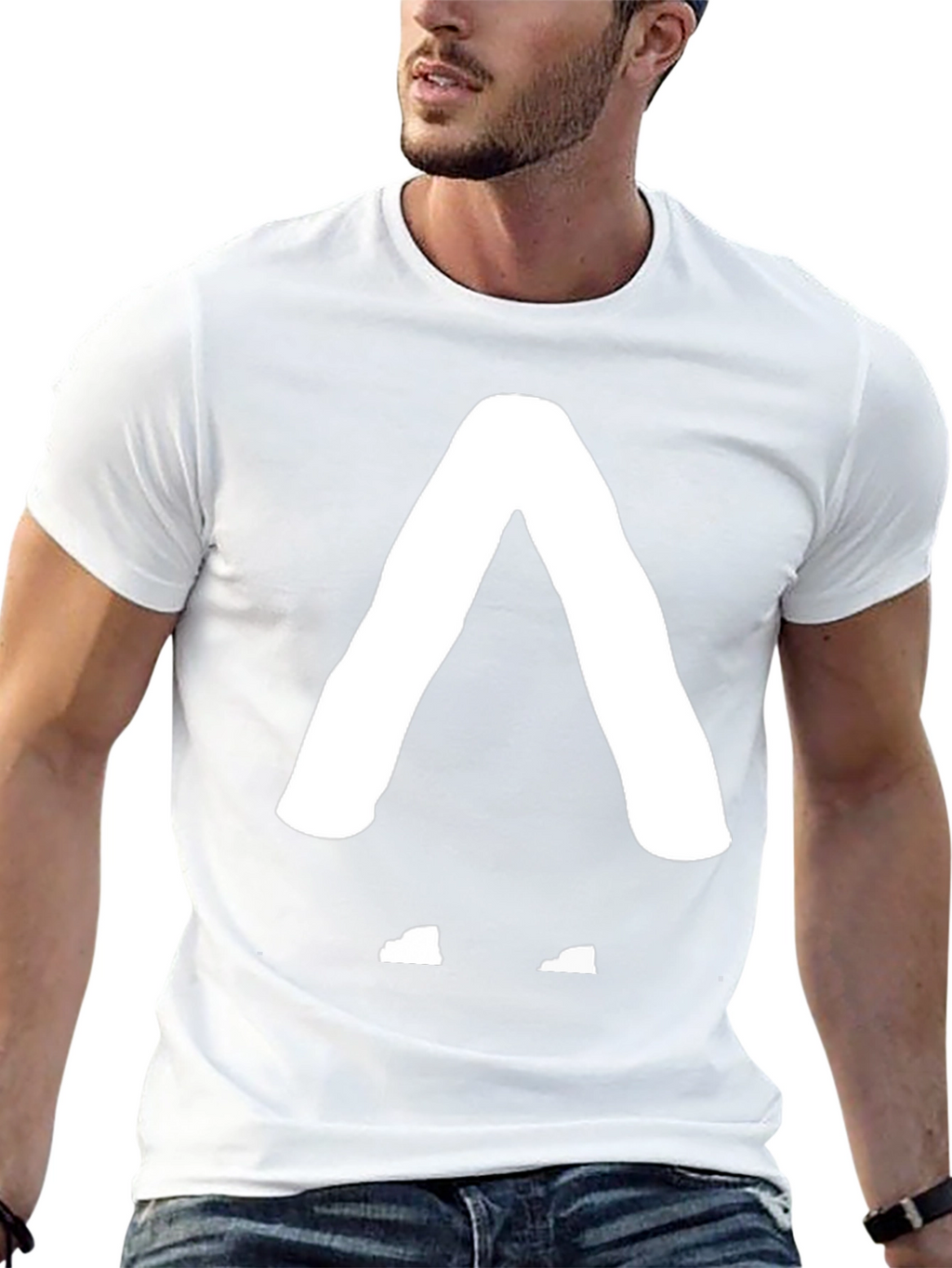 Modern Geometric Graphic Tee - Black