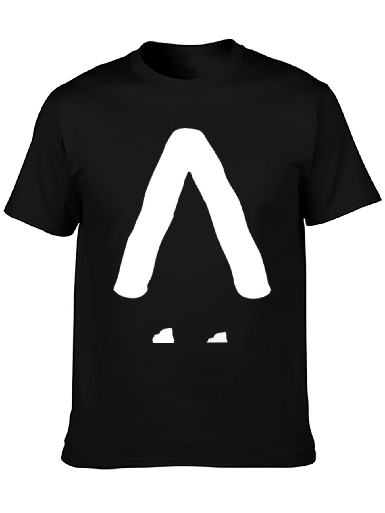 Modern Geometric Graphic Tee - Black