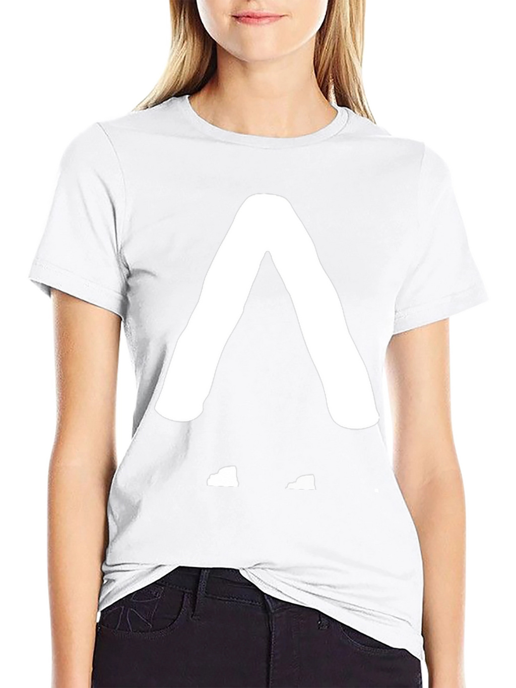 Modern Geometric Graphic Tee - Black