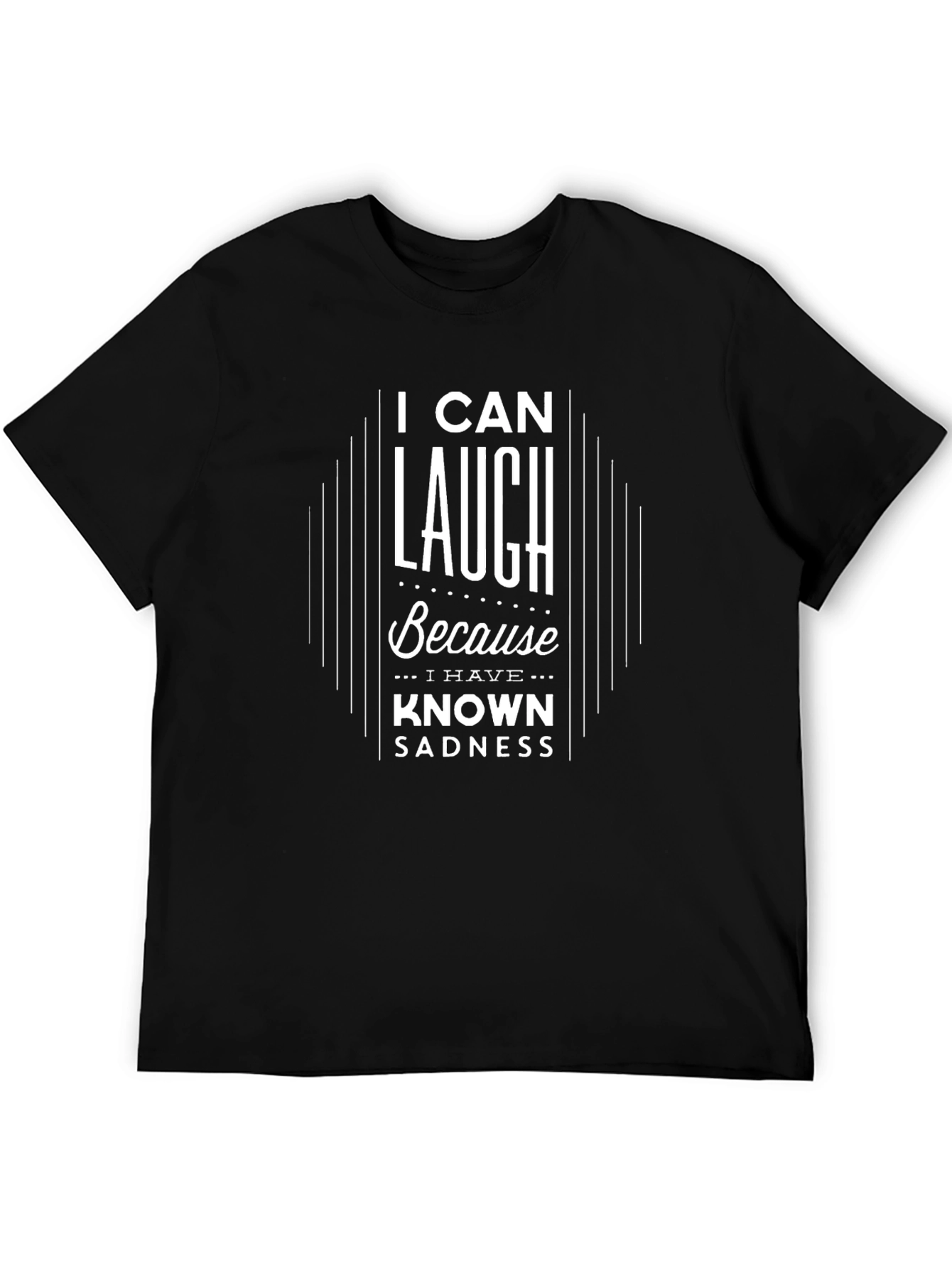 I Can Laugh Graphic Print Black T-Shirt