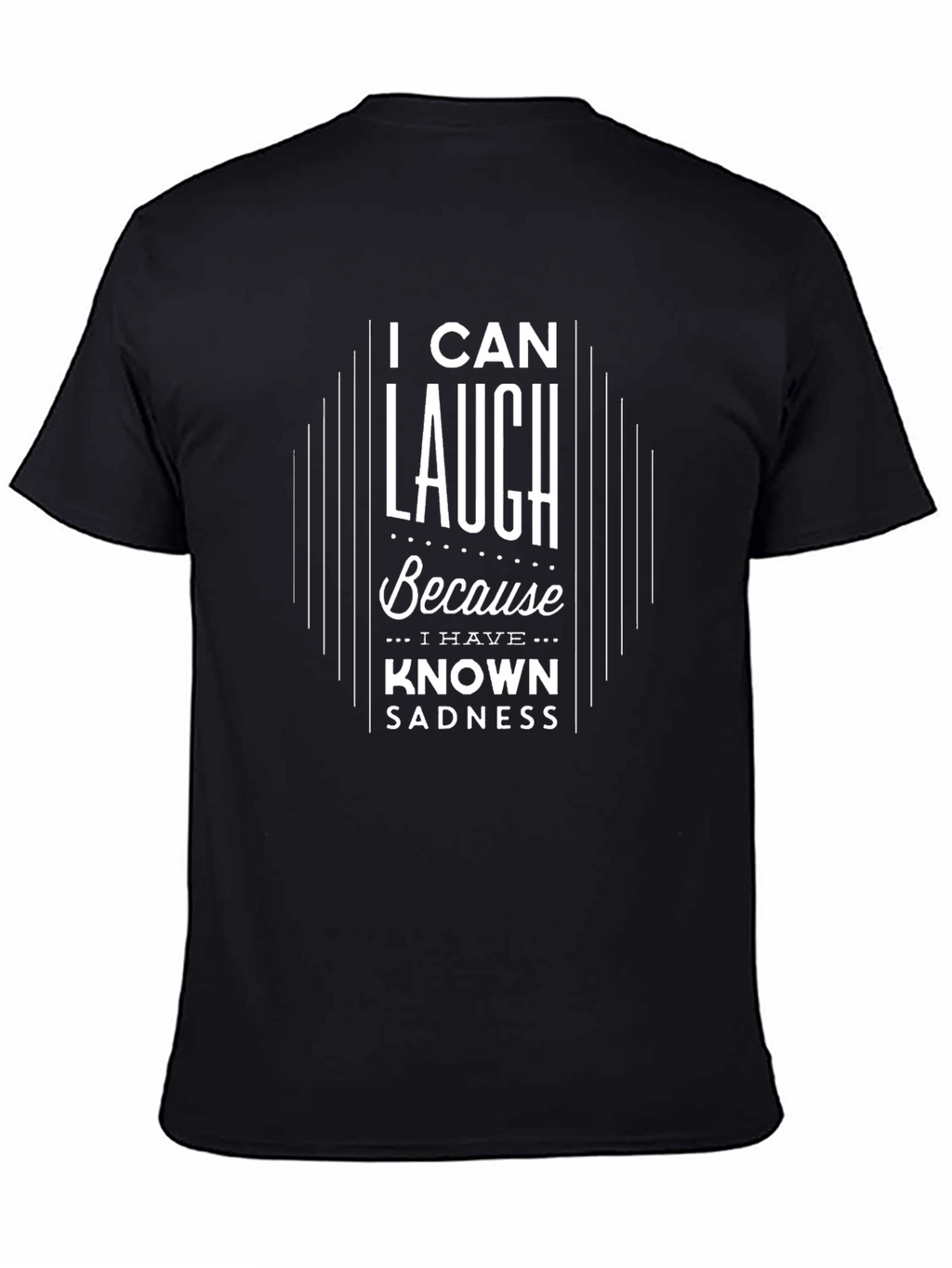 I Can Laugh Graphic Print Black T-Shirt