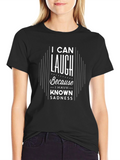 I Can Laugh Graphic Print Black T-Shirt