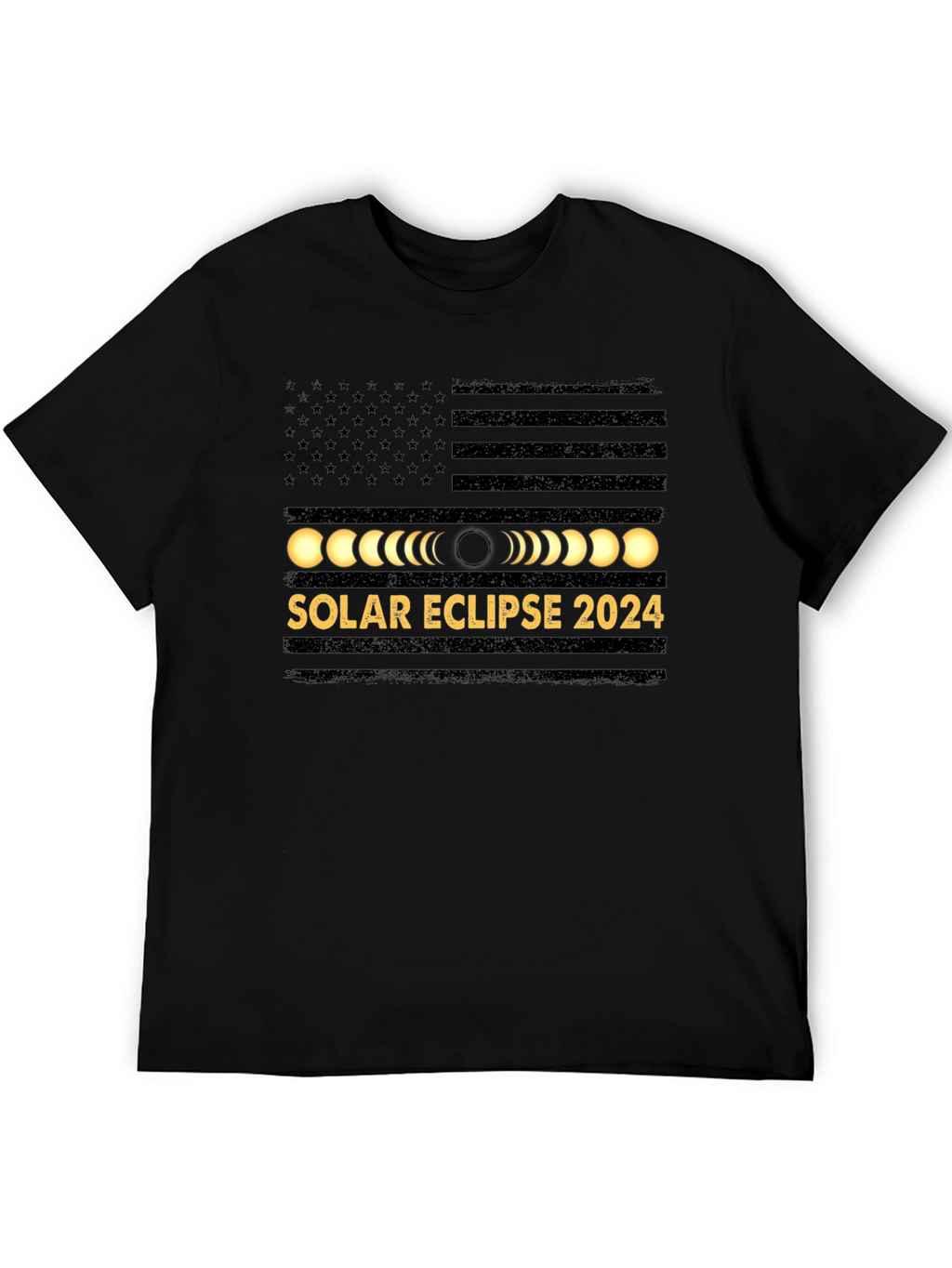Solar Eclipse 2024 USA Flag Graphic Tee
