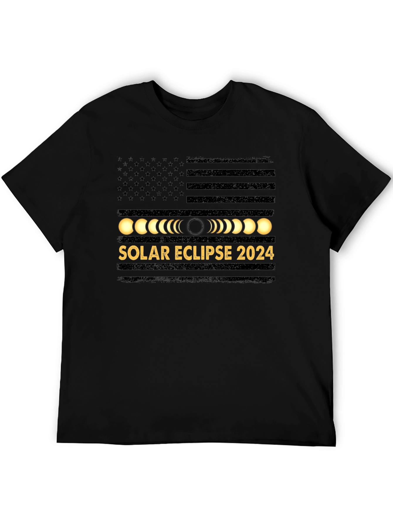 Solar Eclipse 2024 USA Flag Graphic Tee