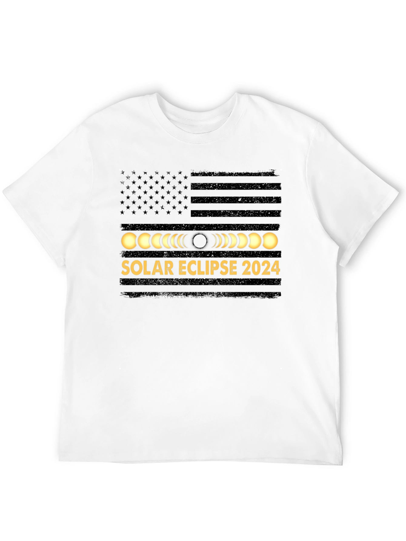 Solar Eclipse 2024 USA Flag Graphic Tee