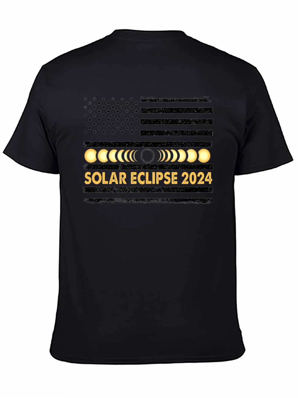 Solar Eclipse 2024 USA Flag Graphic Tee