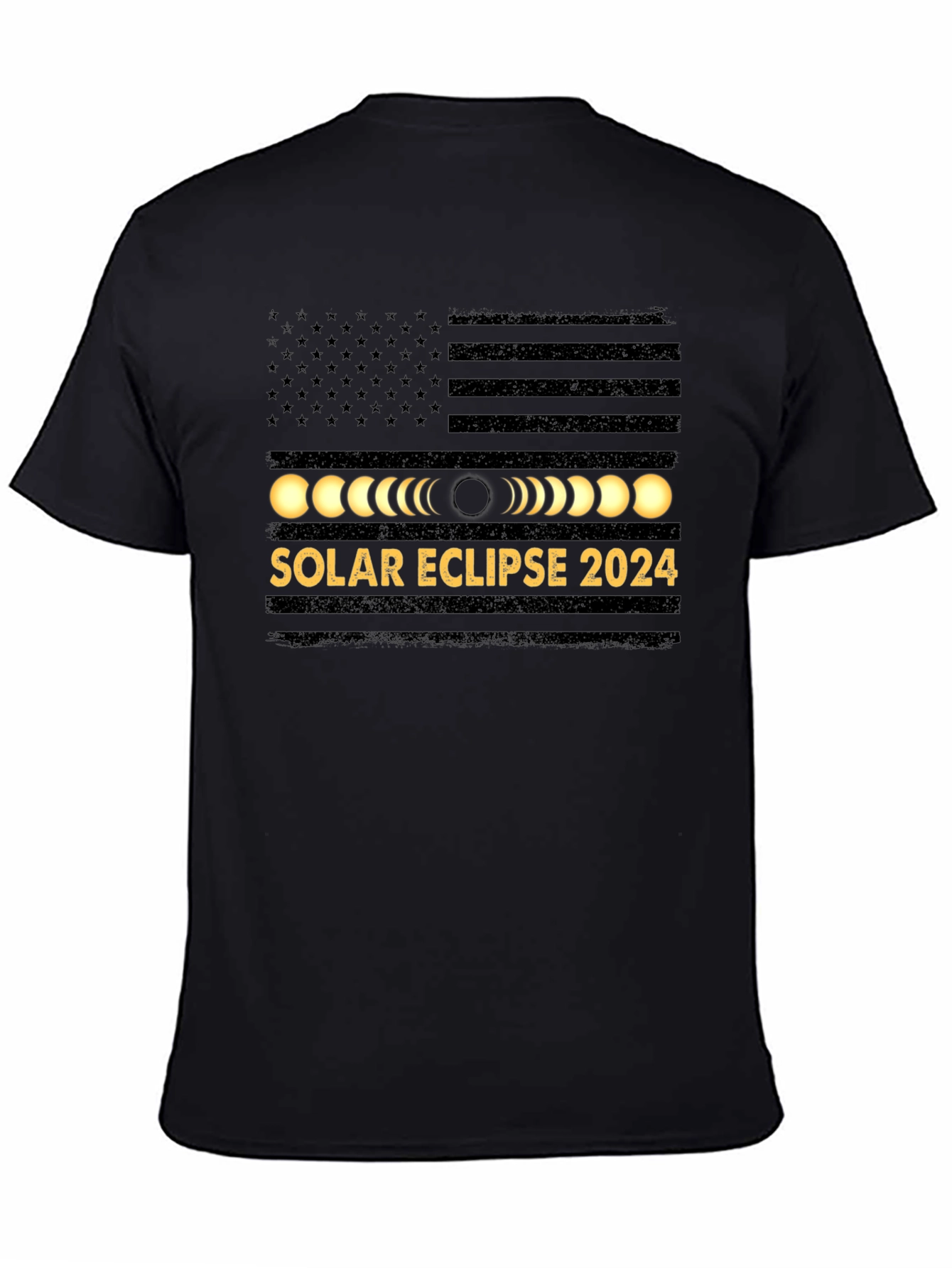 Solar Eclipse 2024 USA Flag Graphic Tee