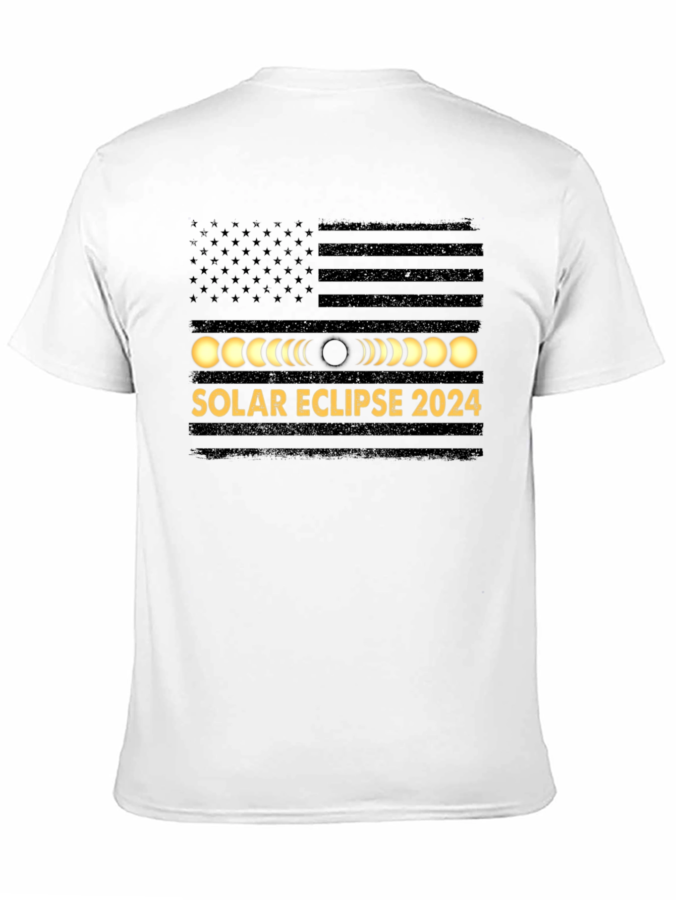 Solar Eclipse 2024 USA Flag Graphic Tee