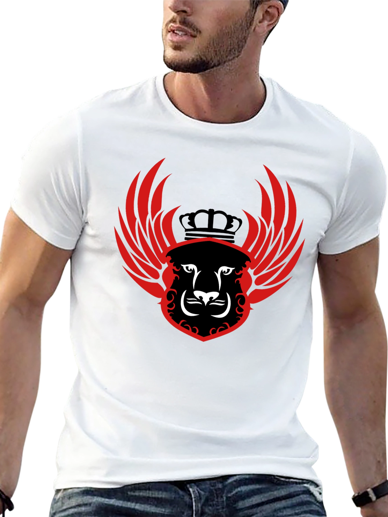 Winged Lion Crest Black T-Shirt