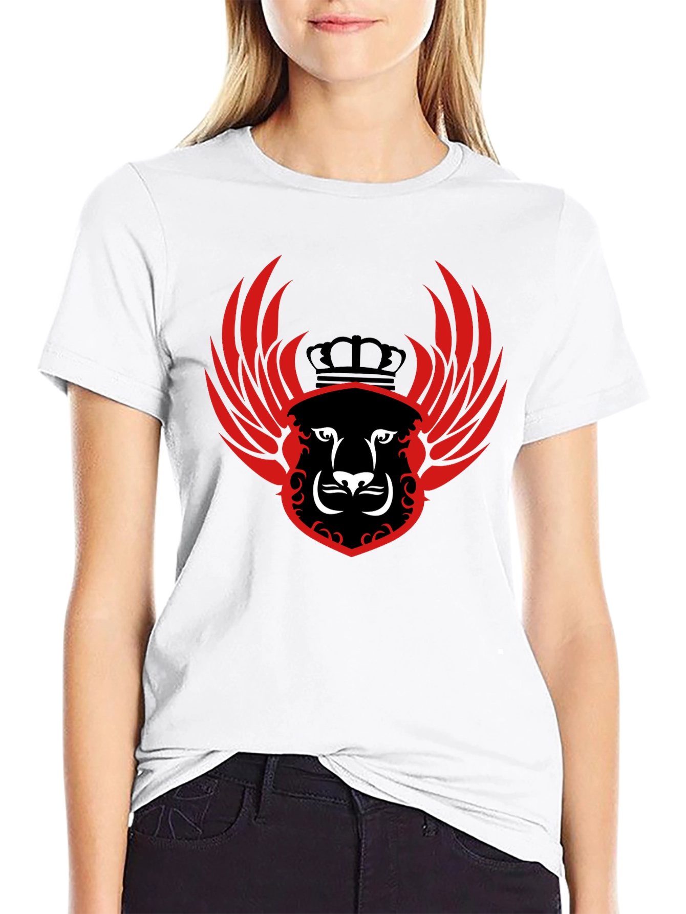Winged Lion Crest Black T-Shirt