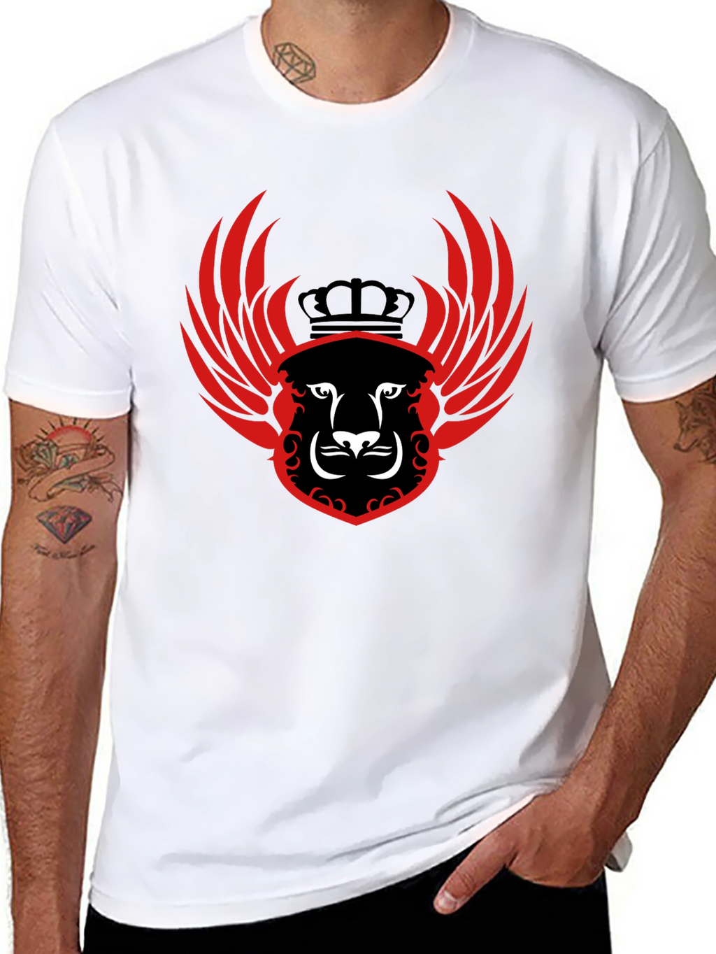 Winged Lion Crest Black T-Shirt