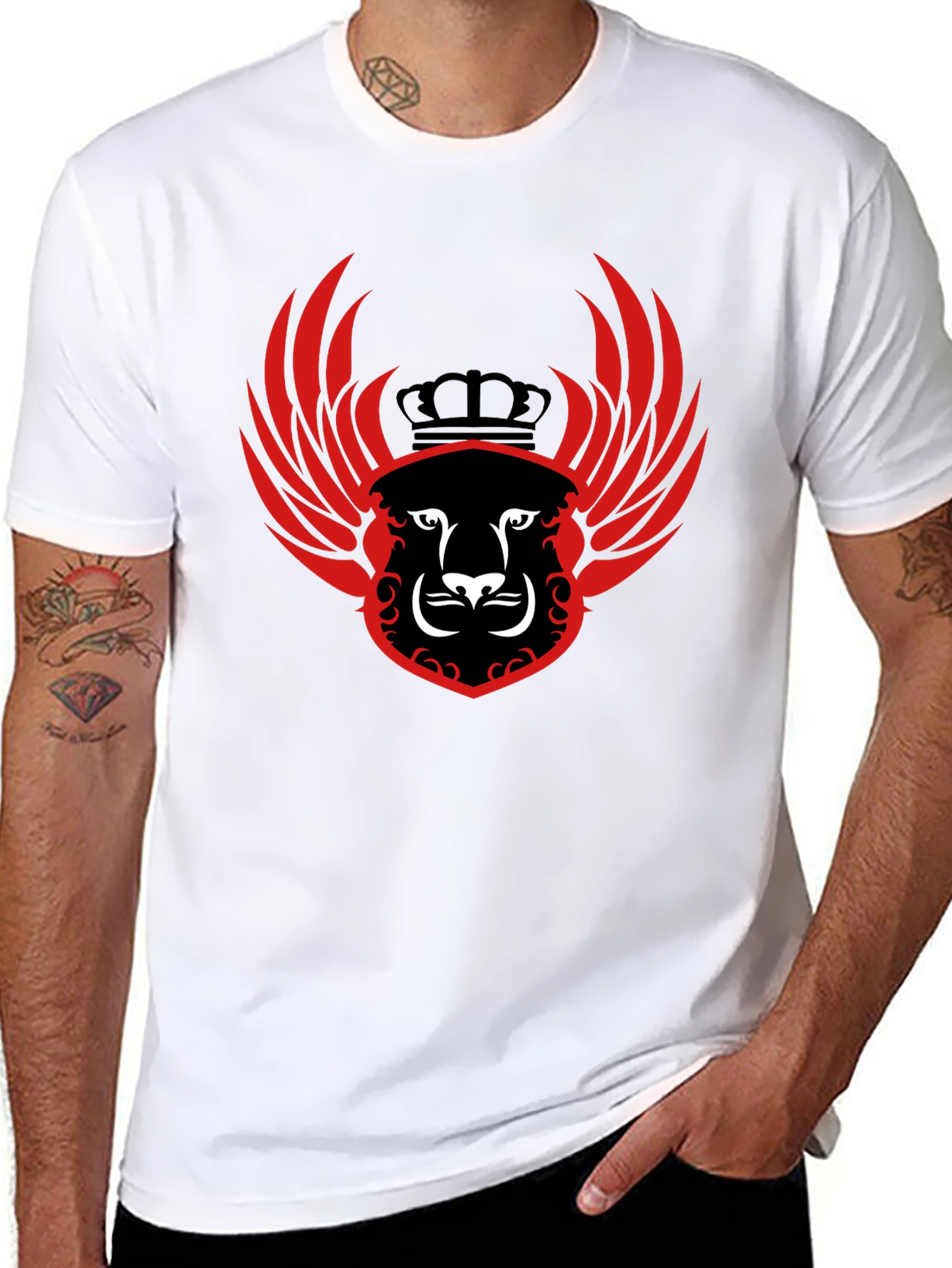 Winged Lion Crest Black T-Shirt