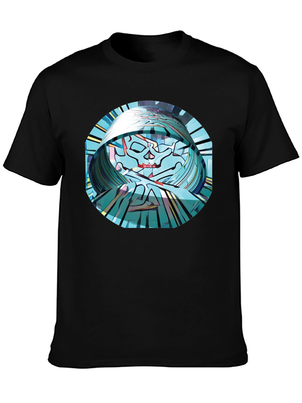 Abstract Skull Graphic T-Shirt