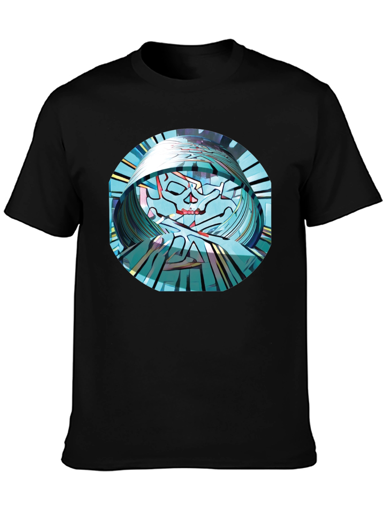 Abstract Skull Graphic T-Shirt